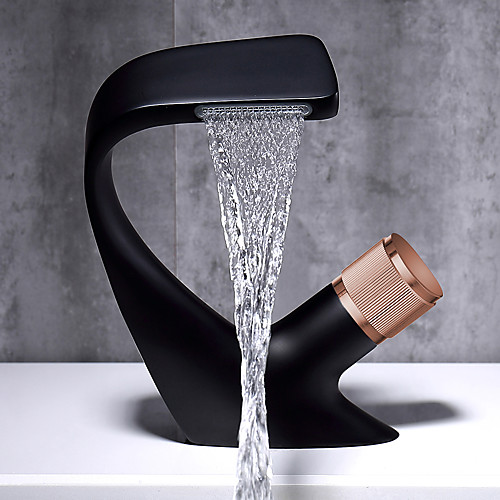 

Fancy Bathroom Sink Faucet - Waterfall Electroplated Centerset Single Handle One HoleBath Taps