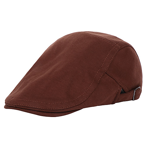 

Men's 1930s Cotton Beret Hat-Solid Colored Spring Fall Black Brown Dark Gray