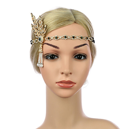 

Vintage 1920s The Great Gatsby Alloy Headdress with Hollow-out / Gore 1 Piece Wedding / Party / Evening Headpiece