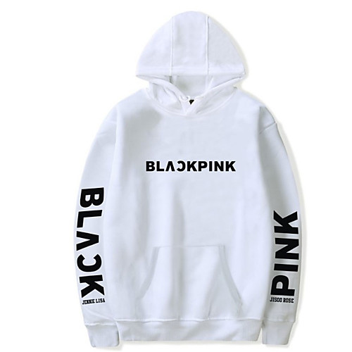 

Men's Hoodie Solid Colored / Letter Hooded Basic Slim White Black Blushing Pink Gray M L XL XXL
