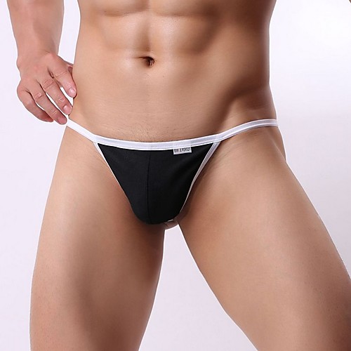 

Men's Basic Briefs Underwear Mid Waist Black White Purple S M L