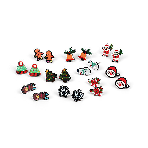 

Women's Stud Earrings Earrings Earrings Set Classic Santa Suits Snowflake Christmas Tree Simple Classic Cartoon Fashion Colorful Earrings Jewelry Rainbow For Christmas Gift Daily Street Festival 10