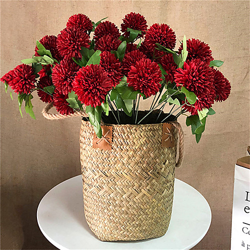 

Artificial Flowers Fake Flowers Silk Plastic Artificial Hydrangea 3 Heads Bridal Wedding Bouquet for Home Garden Party Wedding Decoration