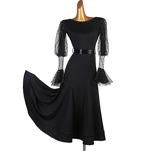 

Ballroom Dance Dress Split Joint Women's Performance Long Sleeve Spandex