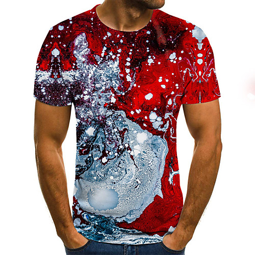 

Men's 3D Print T-shirt Daily Round Neck Red / Short Sleeve