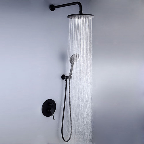 

Rain Shower Faucet - Contemporary Painted Finishes Wall Mounted Ceramic Valve Bath Shower Mixer Taps