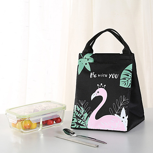 

Oxford Cloth Polyester Zipper Lunch Bag Cartoon Daily Black / Sky Blue / Pink