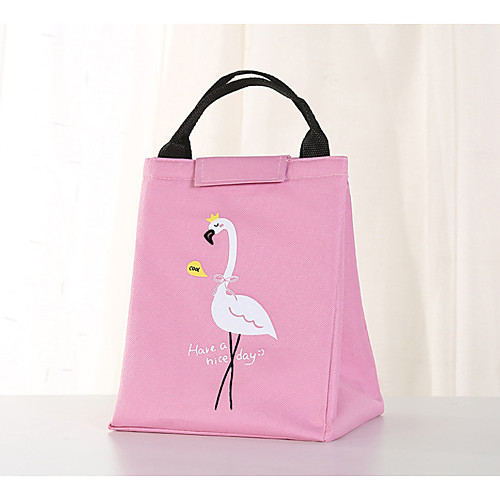 

Unisex Oxford Cloth Lunch Bag Zipper Cartoon Daily Outdoor Handbags Black Pink Sky Blue