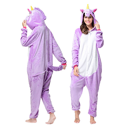 

Adults' Kigurumi Pajamas Unicorn Pony Onesie Pajamas Flannel Toison Purple Cosplay For Men and Women Animal Sleepwear Cartoon Festival / Holiday Costumes / Leotard / Onesie / Leotard / Onesie