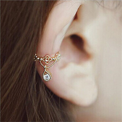 

Women's Clip on Earring Pear Cut Drop Stylish Earrings Jewelry Gold / Silver For Wedding Party Festival 1 Pair