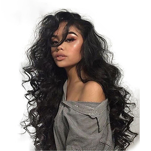 

Virgin Human Hair 360 Frontal Lace Front Wig Deep Parting style Brazilian Hair Wavy Natural Wig 130% 150% 180% Density with Baby Hair Adjustable Heat Resistant Best Quality Thick Women's Medium Length