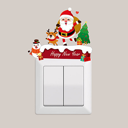 

Christmas snowman Santa Decorations Light Switch Stickers - Animal Wall Stickers / Holiday Wall Stickers Animals Living Room / Kids Room