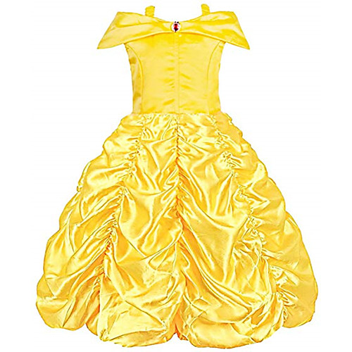 

Belle Cosplay Costume Flower Girl Dress Girls' Movie Cosplay A-Line Slip Dresses Vacation Dress Yellow Yellow (With Accessories) Dress Christmas Halloween Carnival Tulle Cotton Polyster