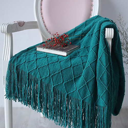 

Multifunctional Blankets, Solid Color Acrylic Fibers Comfy Blankets