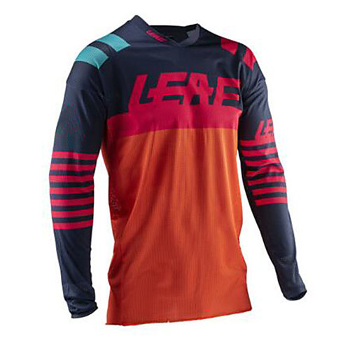 

21Grams Men's Long Sleeve Cycling Jersey Downhill Jersey Dirt Bike Jersey Winter Black / Red Patchwork Bike Jersey Top Mountain Bike MTB Road Bike Cycling Thermal / Warm UV Resistant Breathable Sports