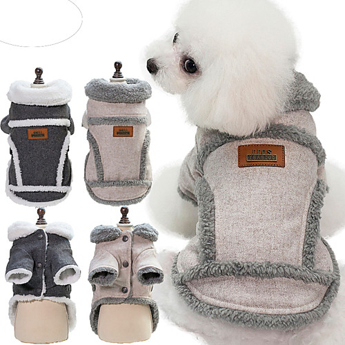 

Dog Coat Puppy Clothes Patchwork Cosplay Winter Dog Clothes Puppy Clothes Dog Outfits Brown Gray Costume for Girl and Boy Dog Cotton S M L XL XXL