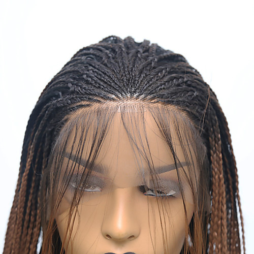 

Synthetic Lace Front Wig Box Braids Braid Free Part Lace Front Wig Ombre Long Ombre Black / Medium Auburn Synthetic Hair 24-26 inch Women's Adjustable Heat Resistant Party Ombre