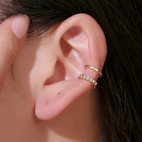 

Women's Clip on Earring Ear Cuff Marquise Cut Letter Earrings Jewelry Gold / Silver For Daily Street Club