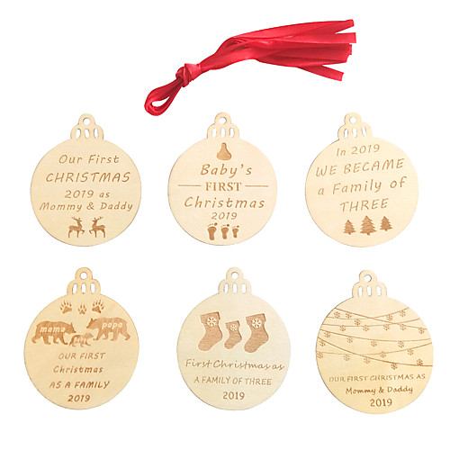 

Ornaments Wooden 6pcs Christmas