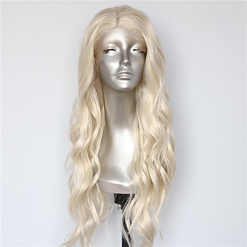 

Synthetic Lace Front Wig Body Wave Bouncy Curl Middle Part Lace Front Wig Blonde Long Blonde Synthetic Hair 18-26 inch Women's Heat Resistant Synthetic Easy dressing Blonde / Natural Hairline