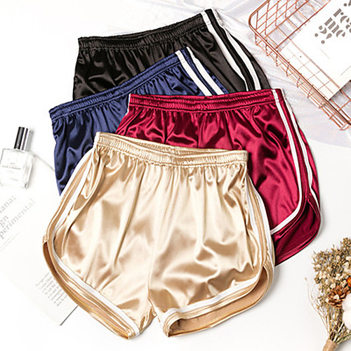 

Women's Running Shorts Athletic Shorts Workout Shorts Sporty Split Tropical Ice Silk Sports Bottoms Running Walking Fitness Reflective Breathable Quick Dry Normal Fashion Wine Silvery Black Gold