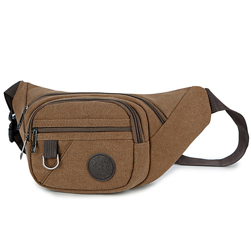 

Unisex Canvas Fanny Pack Solid Color Black / Army Green / Coffee