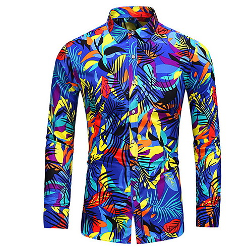 

Men's Geometric Shirt Daily White / Blue / Long Sleeve