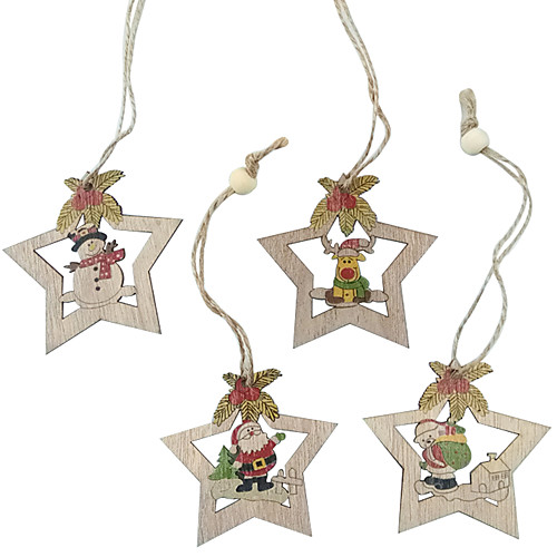 

Ornaments Wood 4pcs Christmas