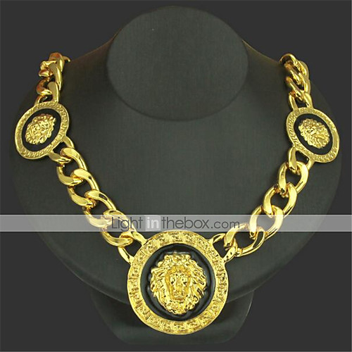 

Men's Pendant Necklace Chain Necklace Classic Lion Precious Unique Design Fashion Gold Plated Chrome Gold Silver 50 cm Necklace Jewelry 1pc For Daily Street