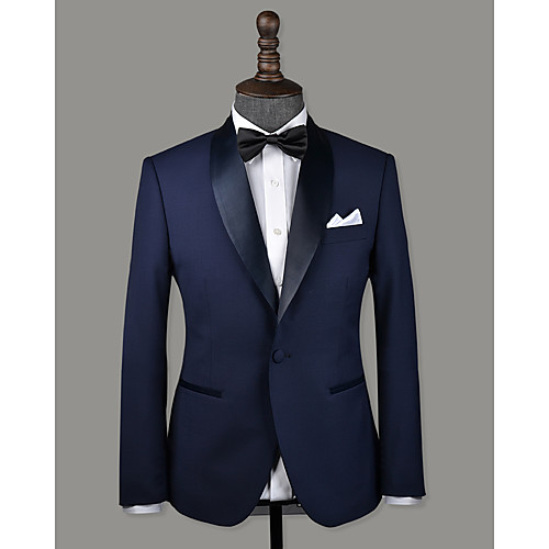 

Navy blue wool custom tuxedo