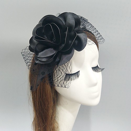 

Lace / Fabric / Net Fascinators / Headwear / Headdress with Sashes / Ribbons / Lace-trimmed bottom / Floral 1 Piece Wedding / Special Occasion Headpiece