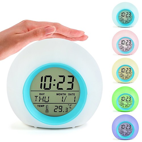 

Creative Spherical 7 Colors Changing Light Natural Sound Alarm Clock