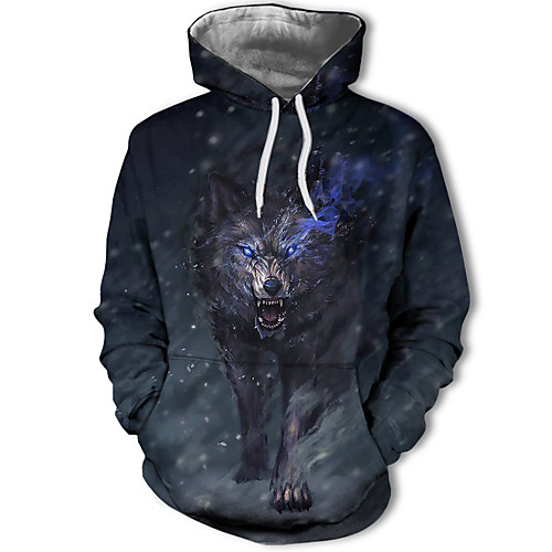 

Men's Plus Size Hoodie Graphic 3D Text Hooded Daily Going out Basic Casual Hoodies Sweatshirts Slim Royal Blue / Letter