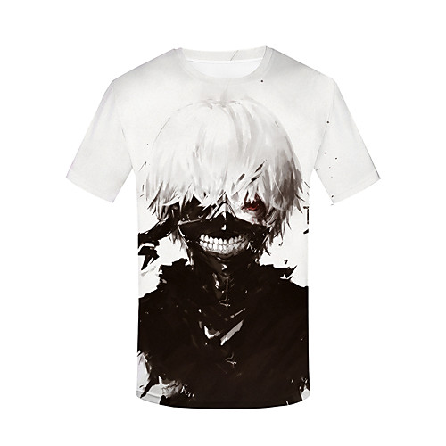 

Inspired by Tokyo Ghoul Ken Kaneki Anime Cosplay Costumes Japanese Cosplay T-shirt Print Short Sleeve Top For Men's