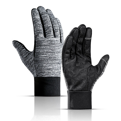 

Winter Bike Gloves / Cycling Gloves Touch Gloves Waterproof Windproof Warm Skidproof Full Finger Gloves Sports Gloves Fleece Black for Adults' Cycling / Bike