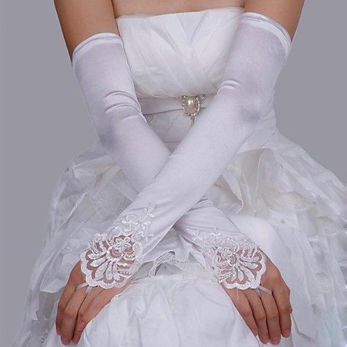 

Lace / Satin Suit Length Glove Lace / Gloves With Solid