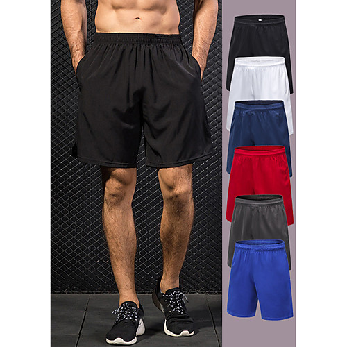 

YUERLIAN Men's Running Shorts Elastic Waistband Pocket White Black Navy Blue Burgundy Grey Fitness Gym Workout Training Shorts Sport Activewear Lightweight Breathable Quick Dry Moisture Wicking High