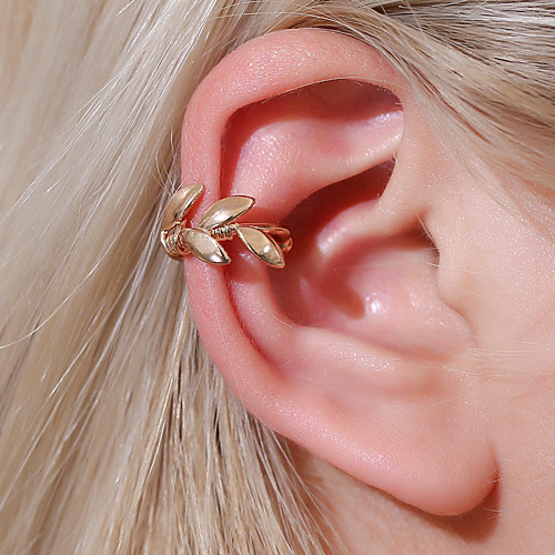 

Women's Clip on Earring Ear Cuff Retro Leaf Earrings Jewelry Gold / Silver For Graduation Engagement Daily Holiday Festival