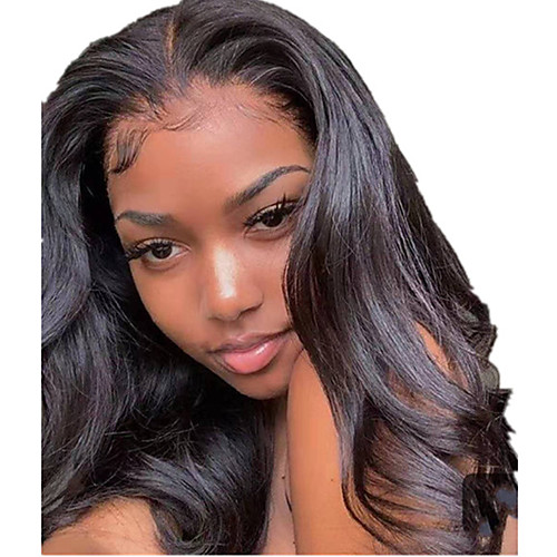 

Human Hair Lace Front Wig Side Part style Brazilian Hair Natural Wave Black Wig 130% Density Classic Women Fashion Women's Short Long Medium Length Human Hair Lace Wig Clytie / Very Long