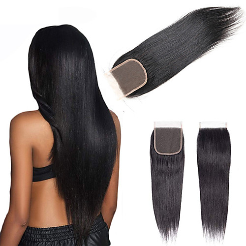 

Brazilian Hair / Vietnamese Hair 4x4 Closure Straight Free Part Swiss Lace Virgin Human Hair / Remy Human Hair Women's Dailywear