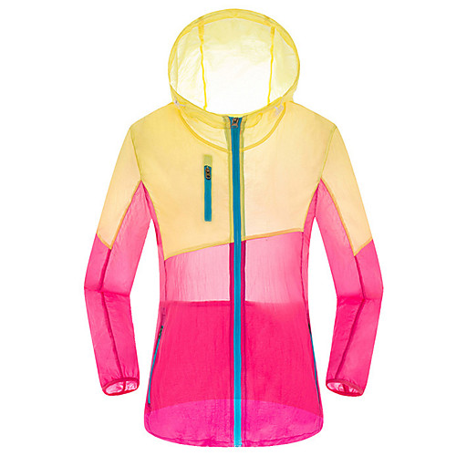 

FLYGAGa Women's Hoodie Jacket Hiking Skin Jacket Hiking Windbreaker Outdoor Packable Lightweight Windproof Breathable Jacket Hoodie Top Nylon Single Slider Hunting Fishing Running Light Yellow