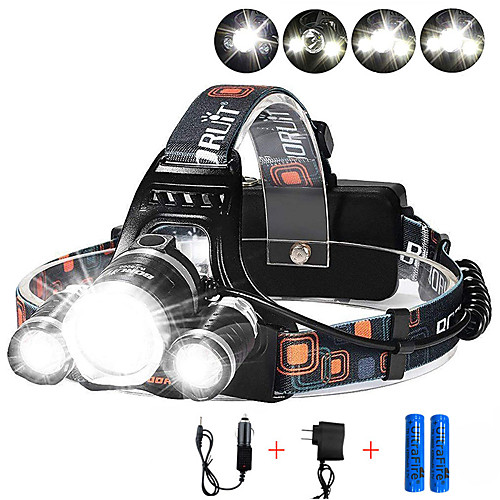 

Headlamps Safety Light Headlight 13000 lm LED Emitters 4 Mode with Batteries and Chargers Anglehead Suitable for Vehicles Super Light Camping / Hiking / Caving Everyday Use Cycling / Bike EU Plug AU