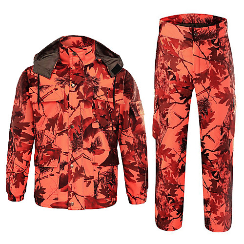 

Men's Hunting Jacket with Pants Hunting Suit Outdoor Thermal / Warm Windproof Breathable Wear Resistance Autumn / Fall Spring Winter Camo / Camouflage Winter Jacket Clothing Suit Cotton Hunting