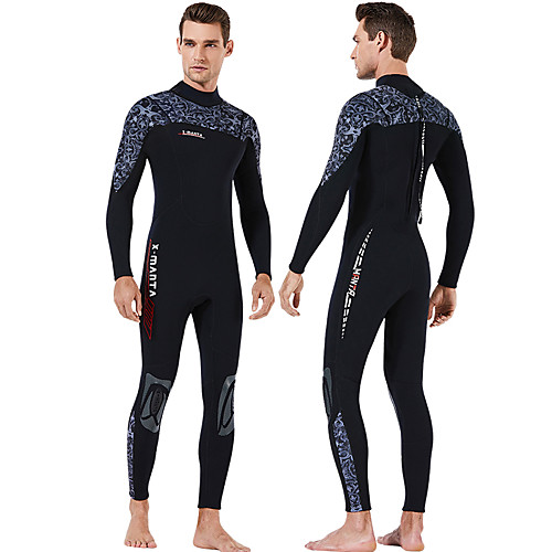 

Dive&Sail Men's Full Wetsuit 1.5mm CR Neoprene Diving Suit Thermal / Warm Anatomic Design High Elasticity Long Sleeve Back Zip - Diving Water Sports Patchwork Autumn / Fall Spring Winter