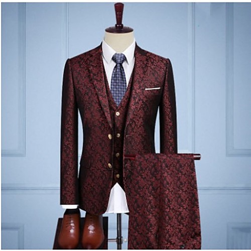 

Burgundy vintage jacquard Custom Suit