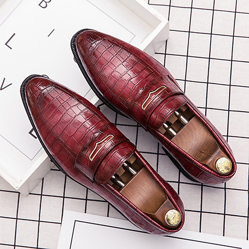 

Men's Spring / Summer Casual / British Daily Beach Loafers & Slip-Ons Walking Shoes Faux Leather Breathable Non-slipping Wear Proof Wine / Black / Blue