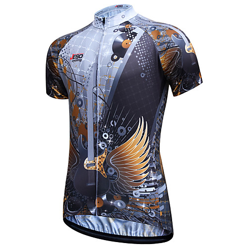 

JESOCYCLING Men's Short Sleeve Cycling Jersey Grey Funny Bike Jersey Top Mountain Bike MTB Road Bike Cycling Breathable Quick Dry Back Pocket Sports Clothing Apparel / Stretchy / Sweat-wicking