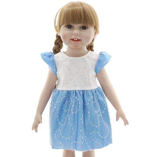 

18 inch Girl Doll Fashion Doll Baby Girl Eco-friendly Child Safe Non Toxic Easy dressing Hand Applied Eyelashes 5PCS/Set 18 inch American Doll Clothes with Clothes and Accessories for Girls' Birthday