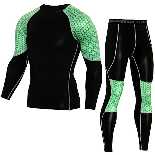 

JACK CORDEE Men's Long Sleeve Cycling Jersey with Tights Compression Suit Winter Fleece Orange Green Bike Clothing Suit Thermal / Warm Breathable Quick Dry Reflective Strips Sweat-wicking Sports