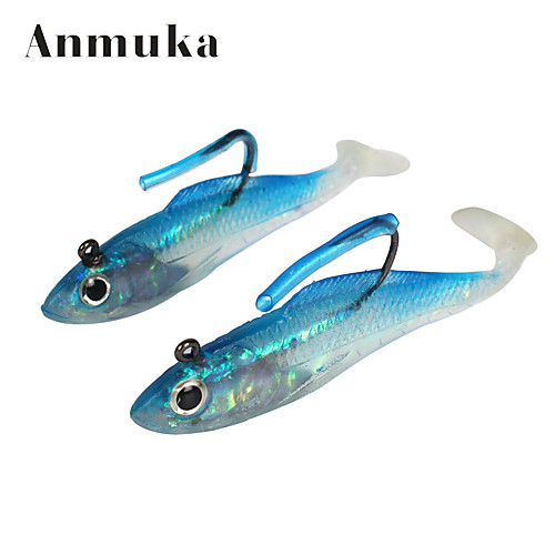 

2 pcs Fishing Lures Soft Bait Sinking Bass Trout Pike General Fishing Plastic